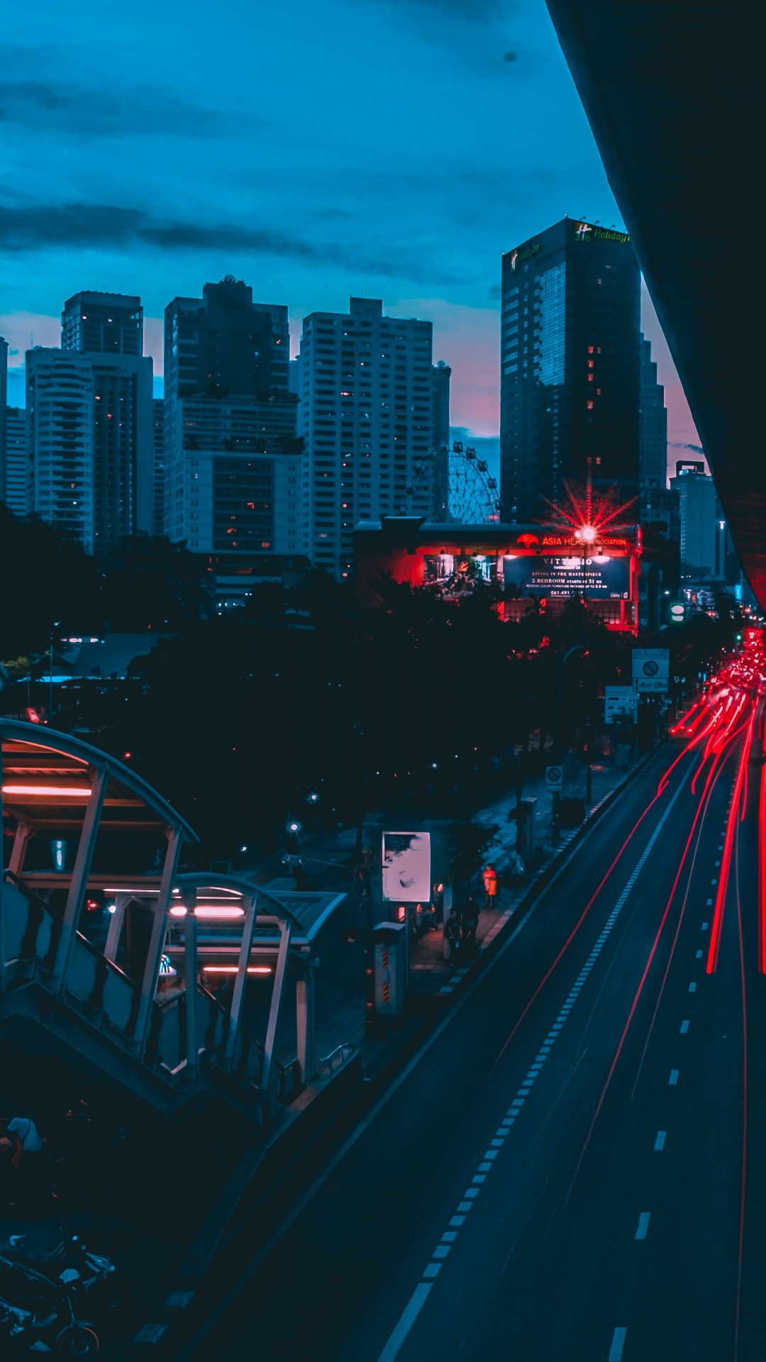 People Walking on Street During Night Time. Wallpaper in 1080x1920 Resolution