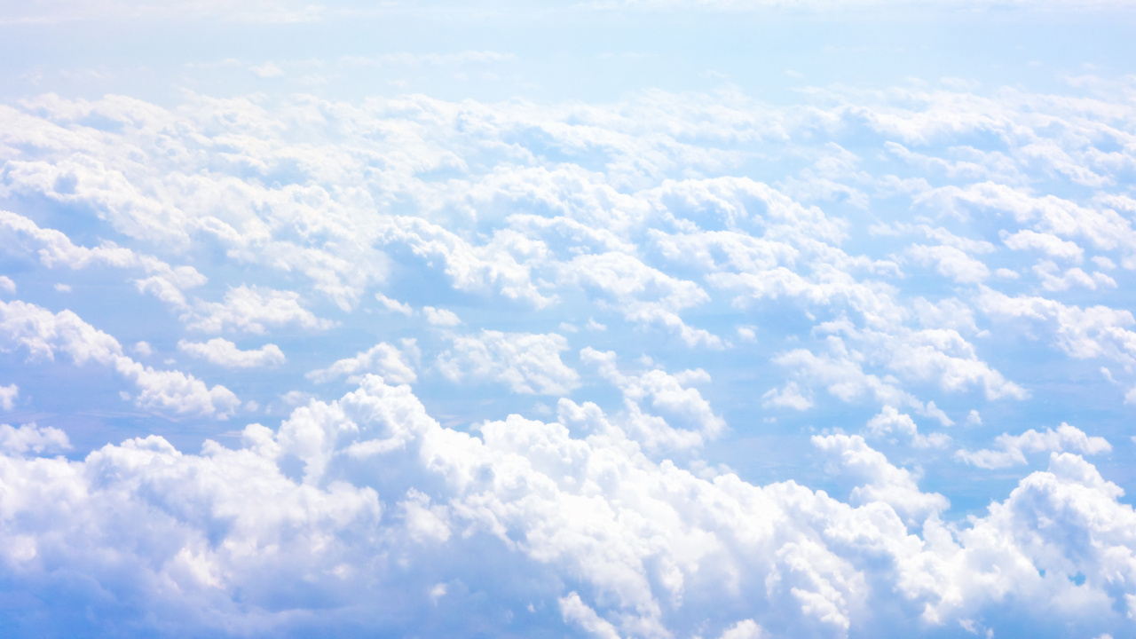 White Clouds and Blue Sky. Wallpaper in 1280x720 Resolution