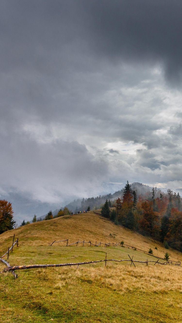 Cloud, Naturlandschaft, Baum, Sonnenlicht, Hochland. Wallpaper in 750x1334 Resolution
