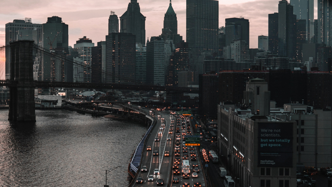 Brooklyn Bridge, Empire State Building, Brücke, Golden Gate Bridge, Golden Gate Bridge Aussichtspunkt. Wallpaper in 1366x768 Resolution