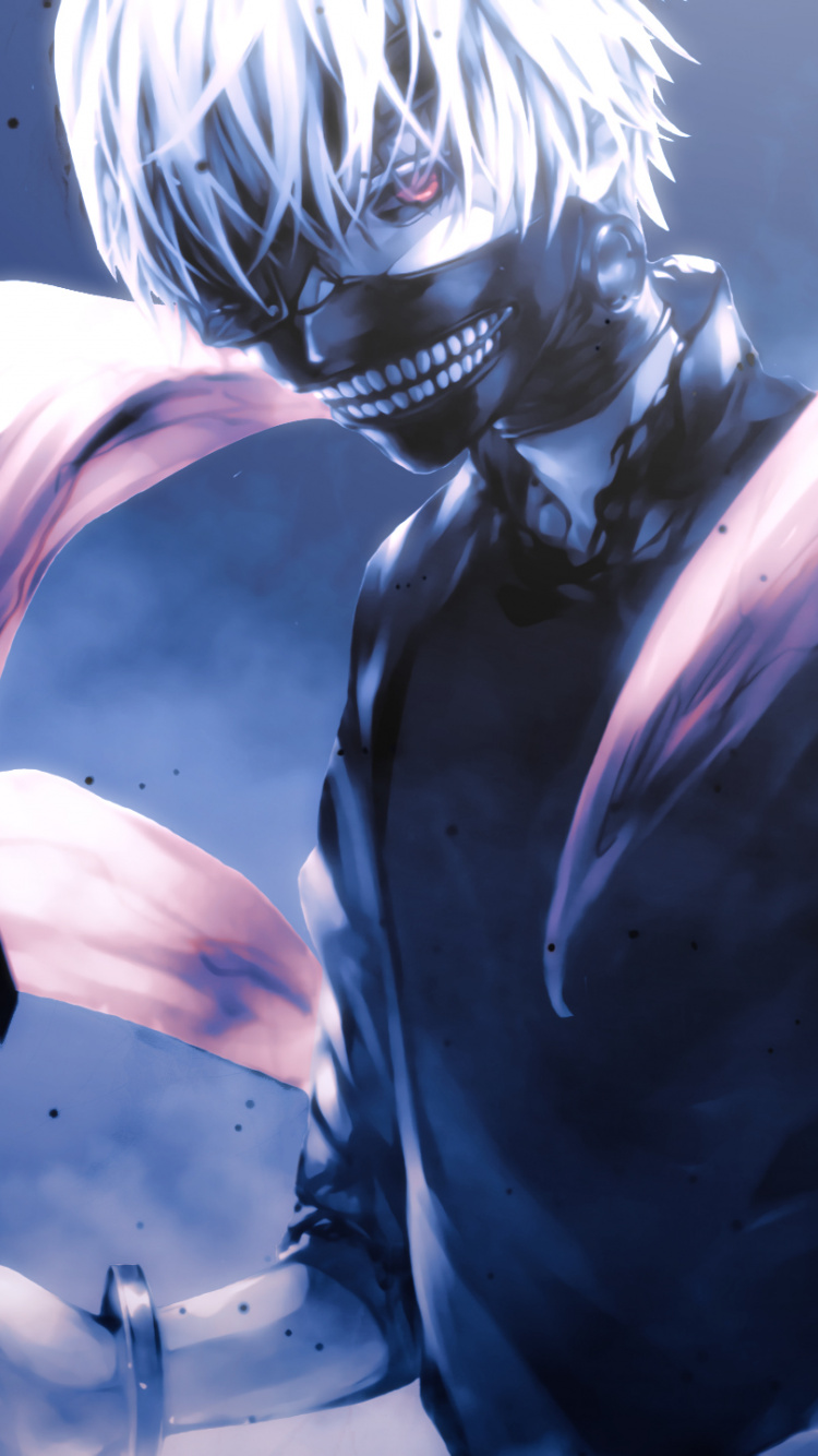 Homme Aux Cheveux Blancs Personnage D'anime. Wallpaper in 750x1334 Resolution