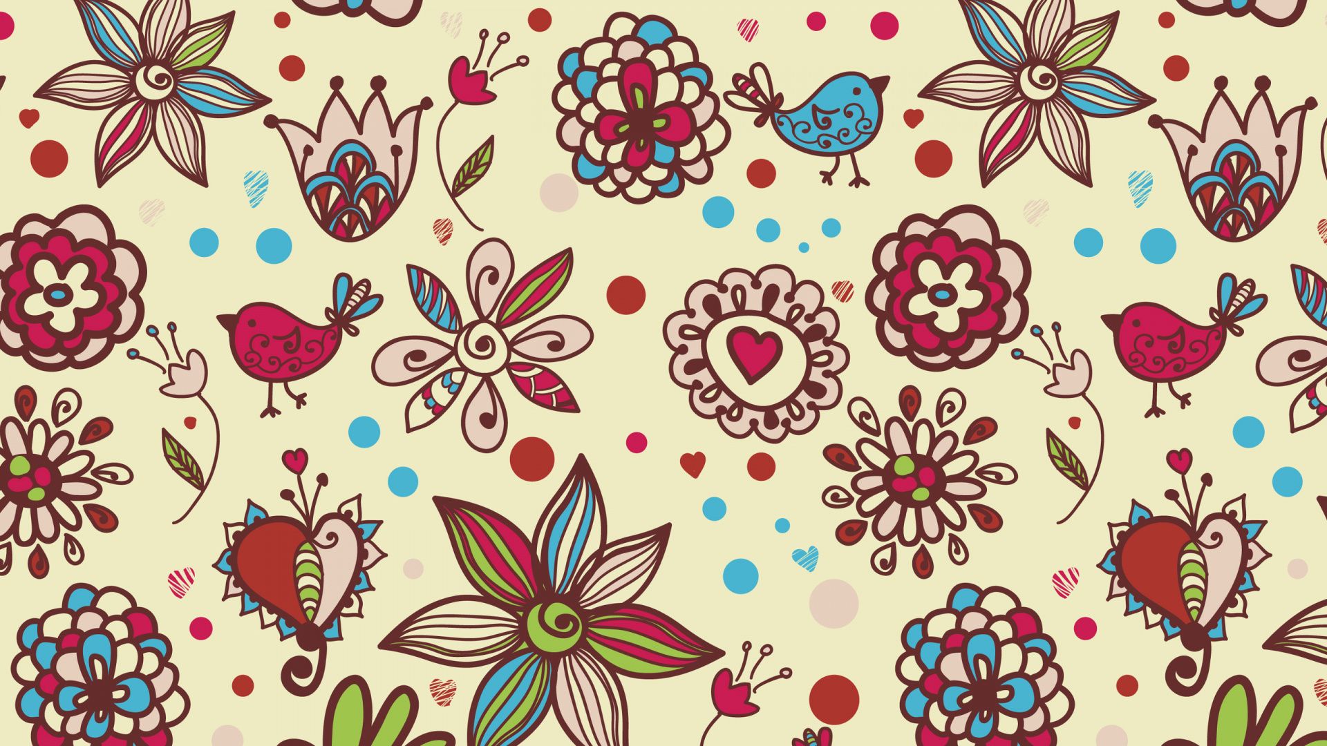 Textil Floral Blanco Rosa y Azul. Wallpaper in 1920x1080 Resolution