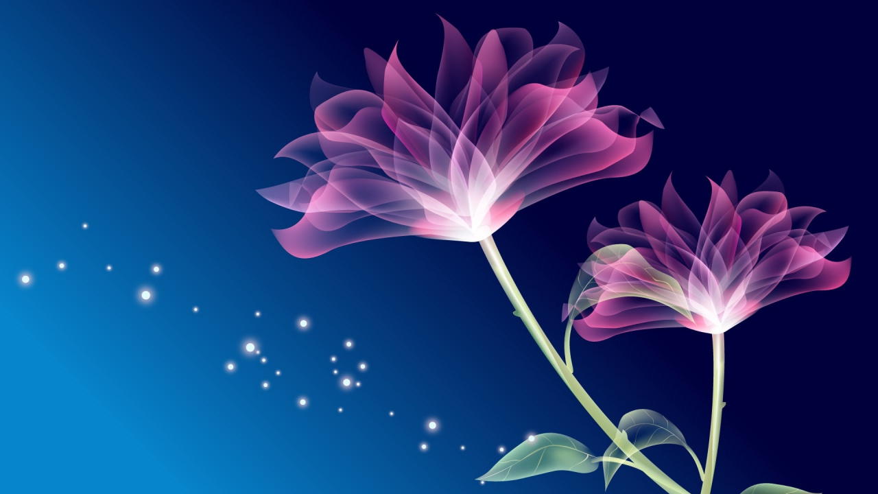 Lila Blume Unter Blauem Himmel. Wallpaper in 1280x720 Resolution