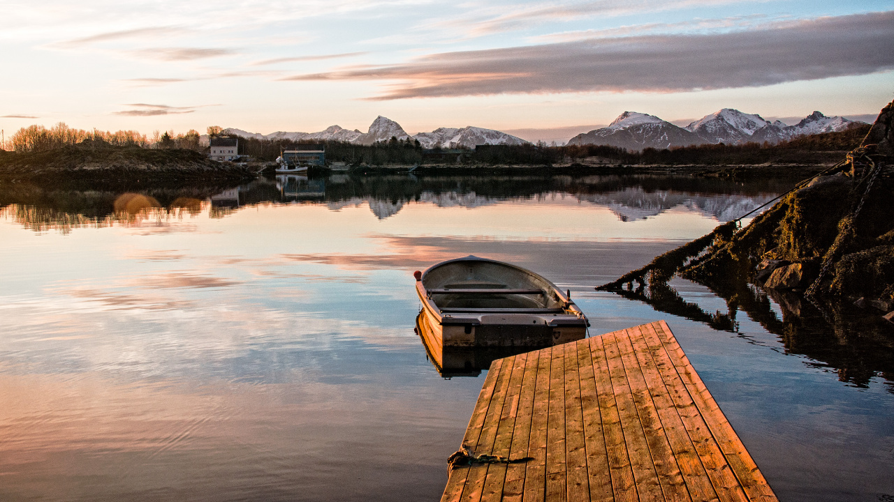 Reflexión, Occidental, Lofoten, Agua, Los Recursos de Agua. Wallpaper in 1280x720 Resolution