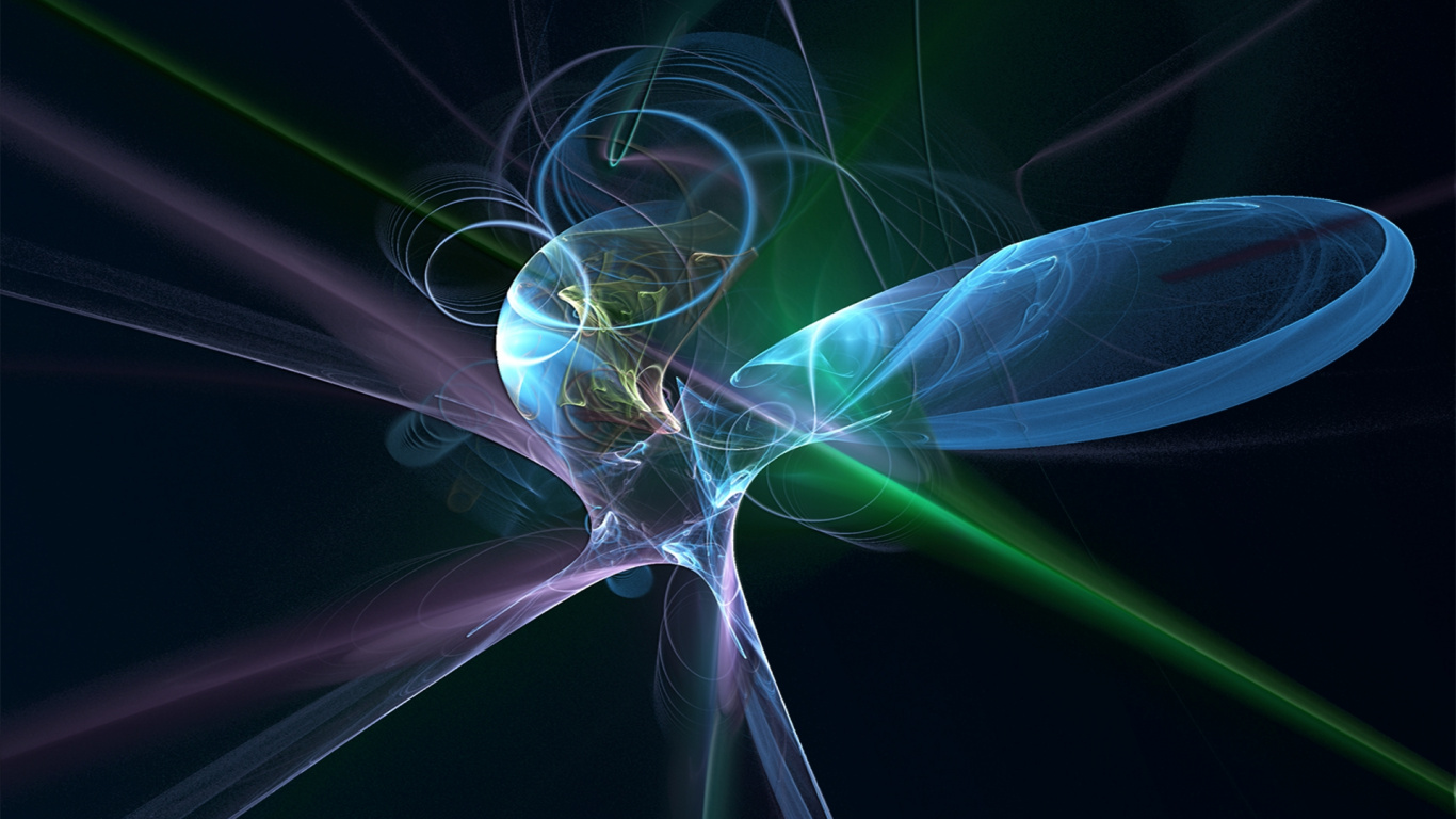 Papier Peint Numérique Lumière Verte et Blanche. Wallpaper in 1366x768 Resolution