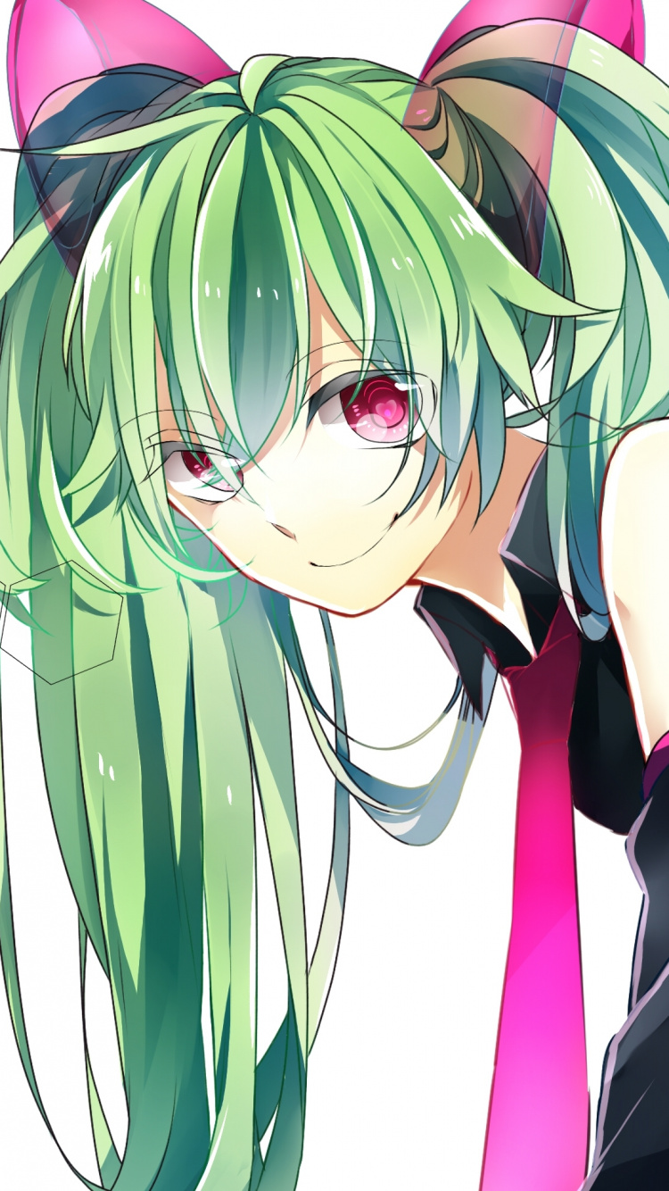 Personnage D'anime Féminin Aux Cheveux Verts. Wallpaper in 750x1334 Resolution