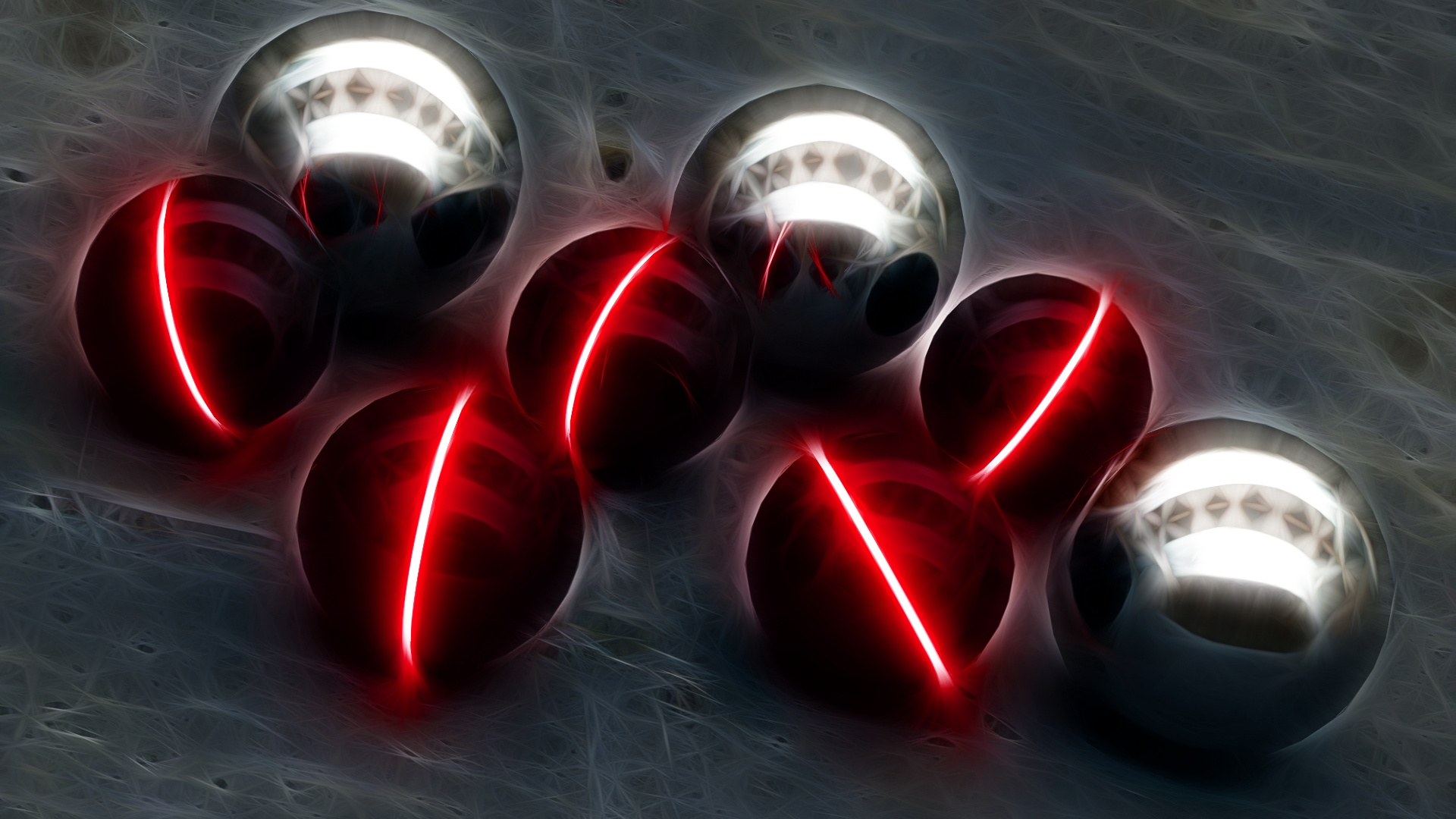 Red and Silver Ball Decors. Wallpaper in 1920x1080 Resolution