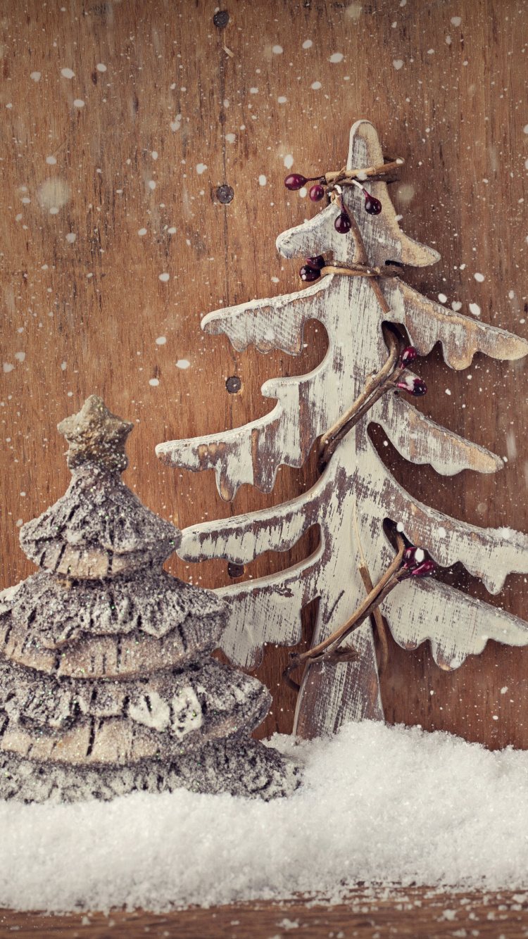 圣诞节那天, 圣诞树, 假日, 圣诞装饰, 冬天 壁纸 750x1334 允许