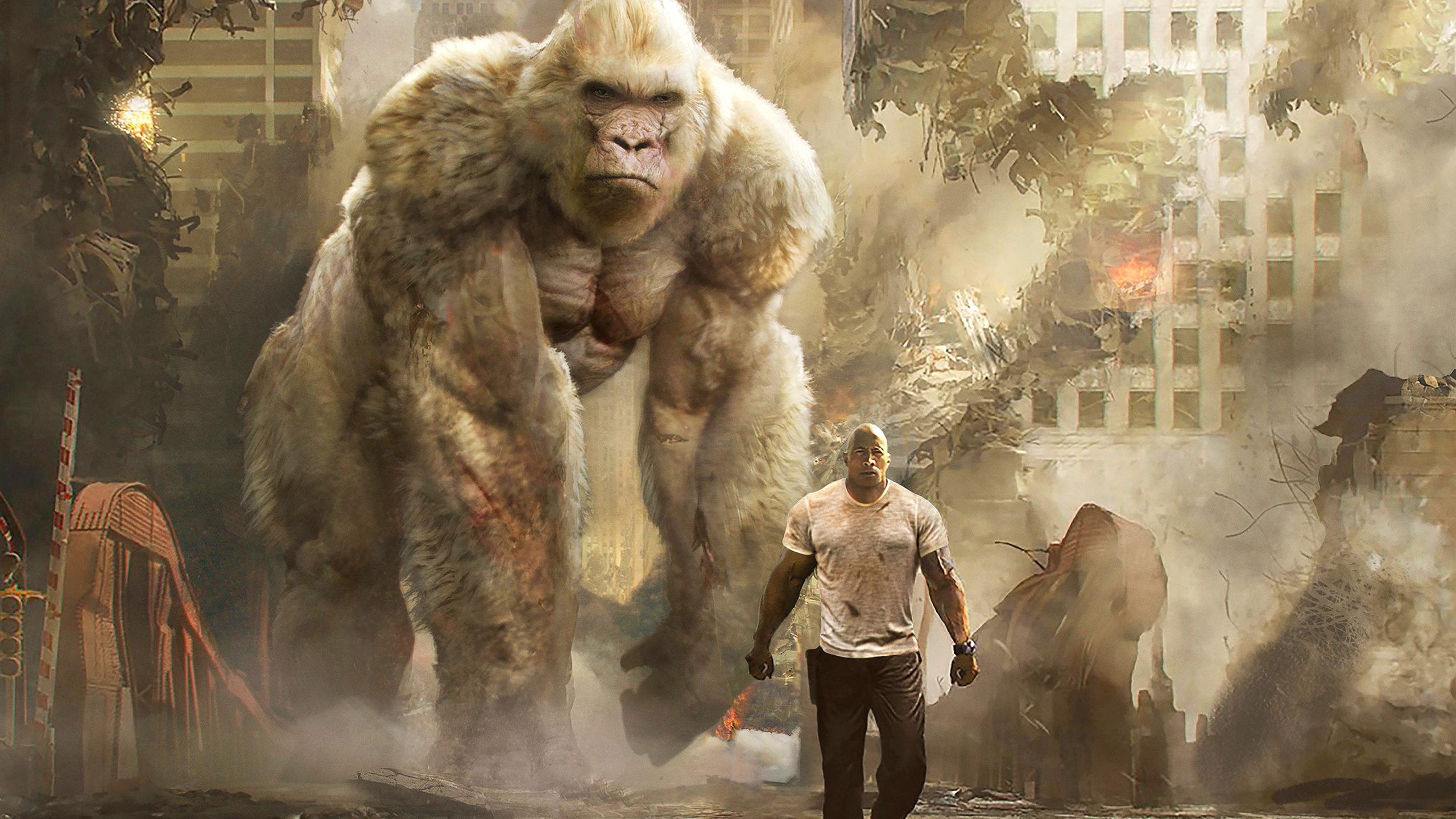 Homme en Veste Grise Debout à Côté D'une Femme en Manteau de Fourrure Blanc. Wallpaper in 2560x1440 Resolution