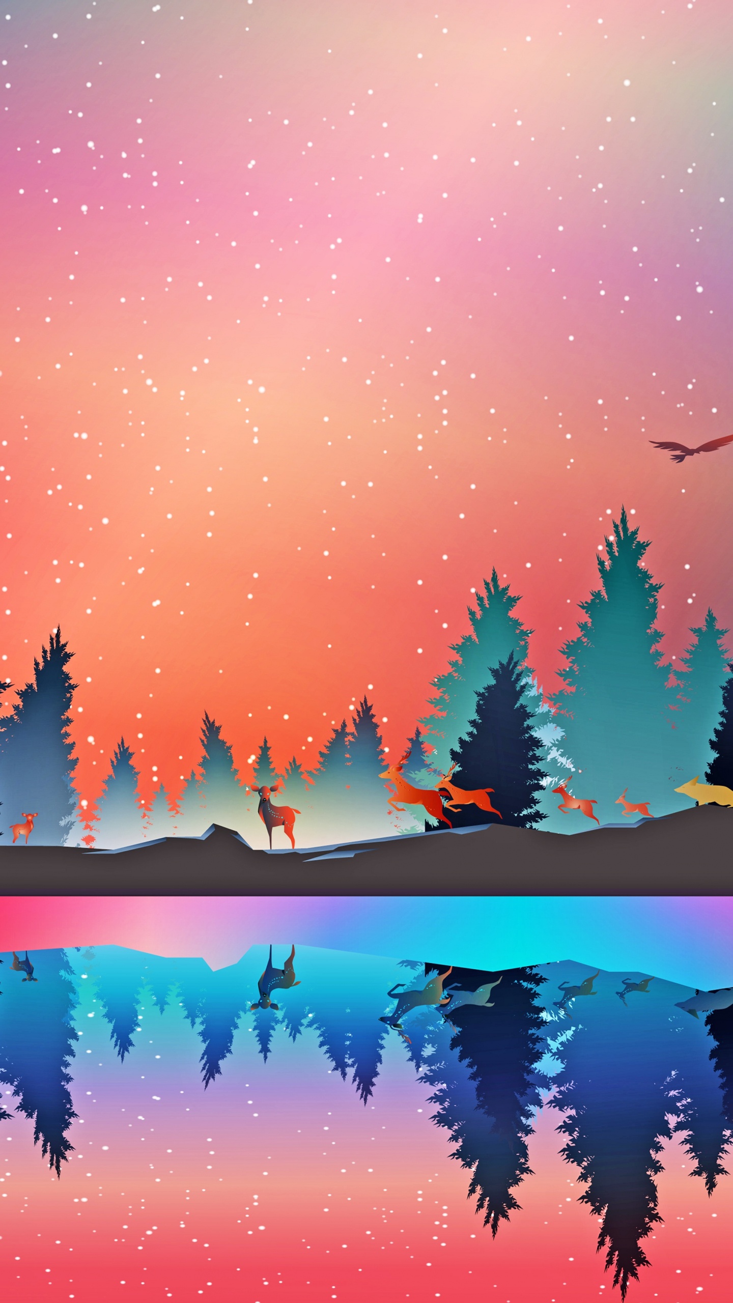 Pinos Verdes Bajo un Cielo Azul. Wallpaper in 1440x2560 Resolution