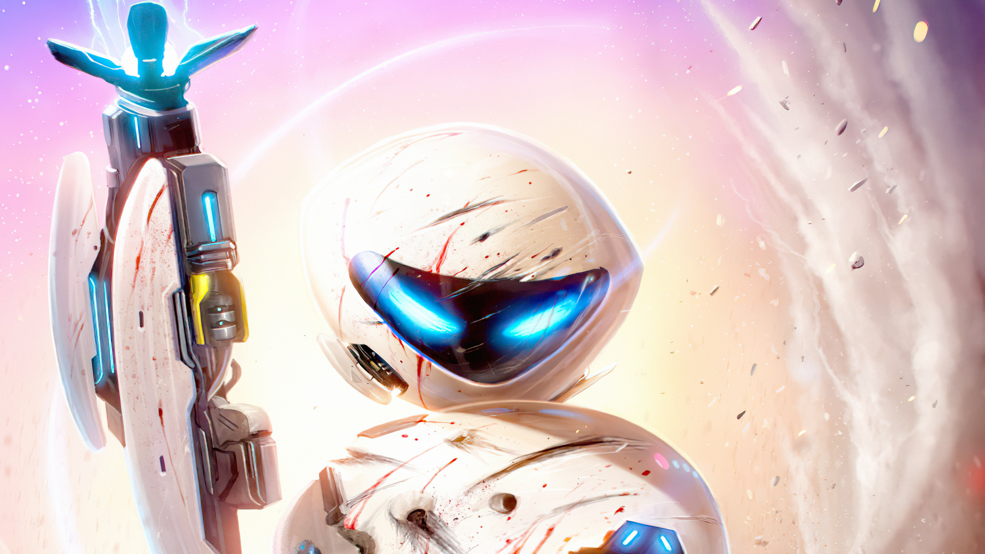 White and Blue Robot Toy. Wallpaper in 1920x1080 Resolution