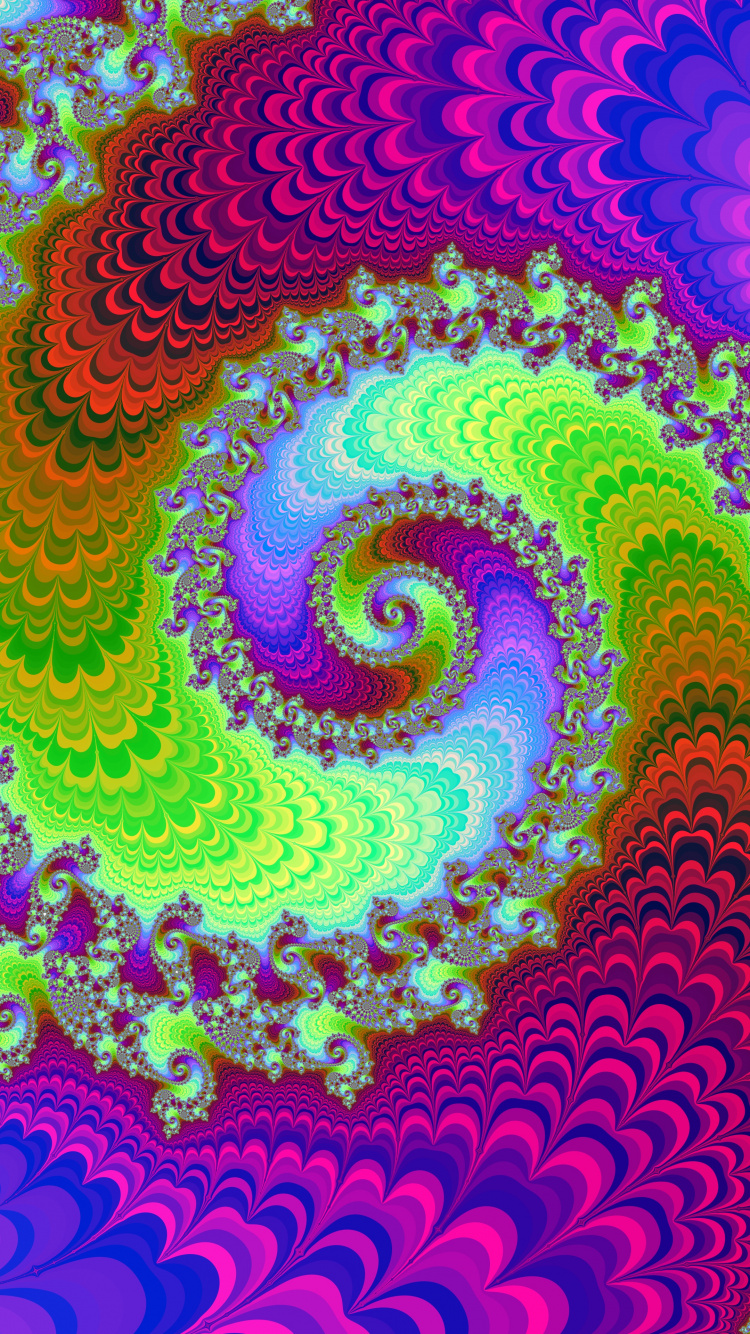 Ilustración Espiral Verde y Azul Púrpura. Wallpaper in 750x1334 Resolution