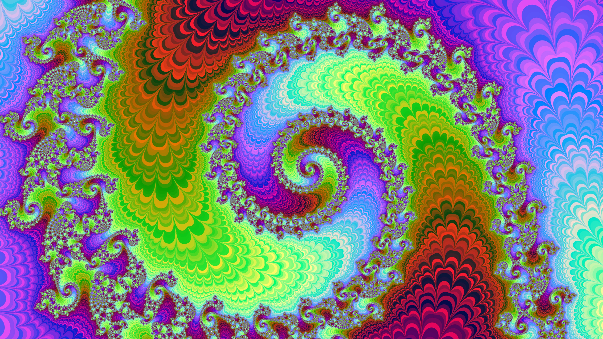 Lila Grüne Und Blaue Spirale Illustration. Wallpaper in 2560x1440 Resolution