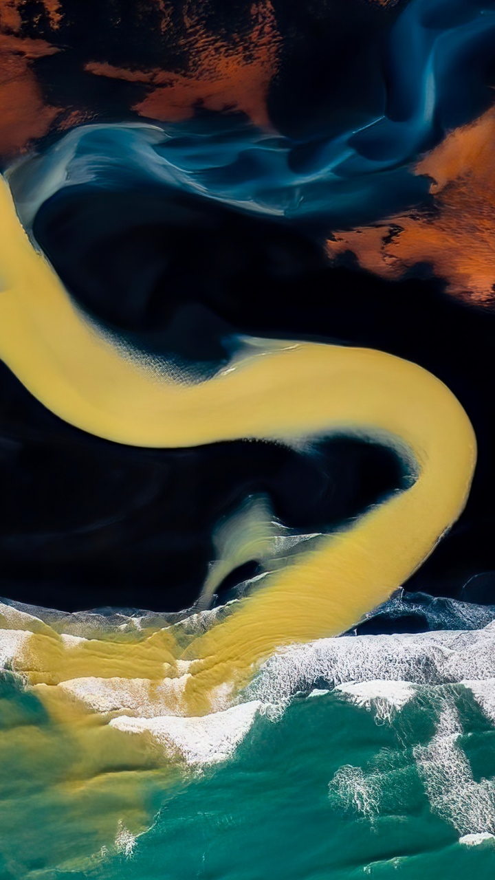 Eau, Liquid, Peinture, Art, le Vent Vague. Wallpaper in 720x1280 Resolution