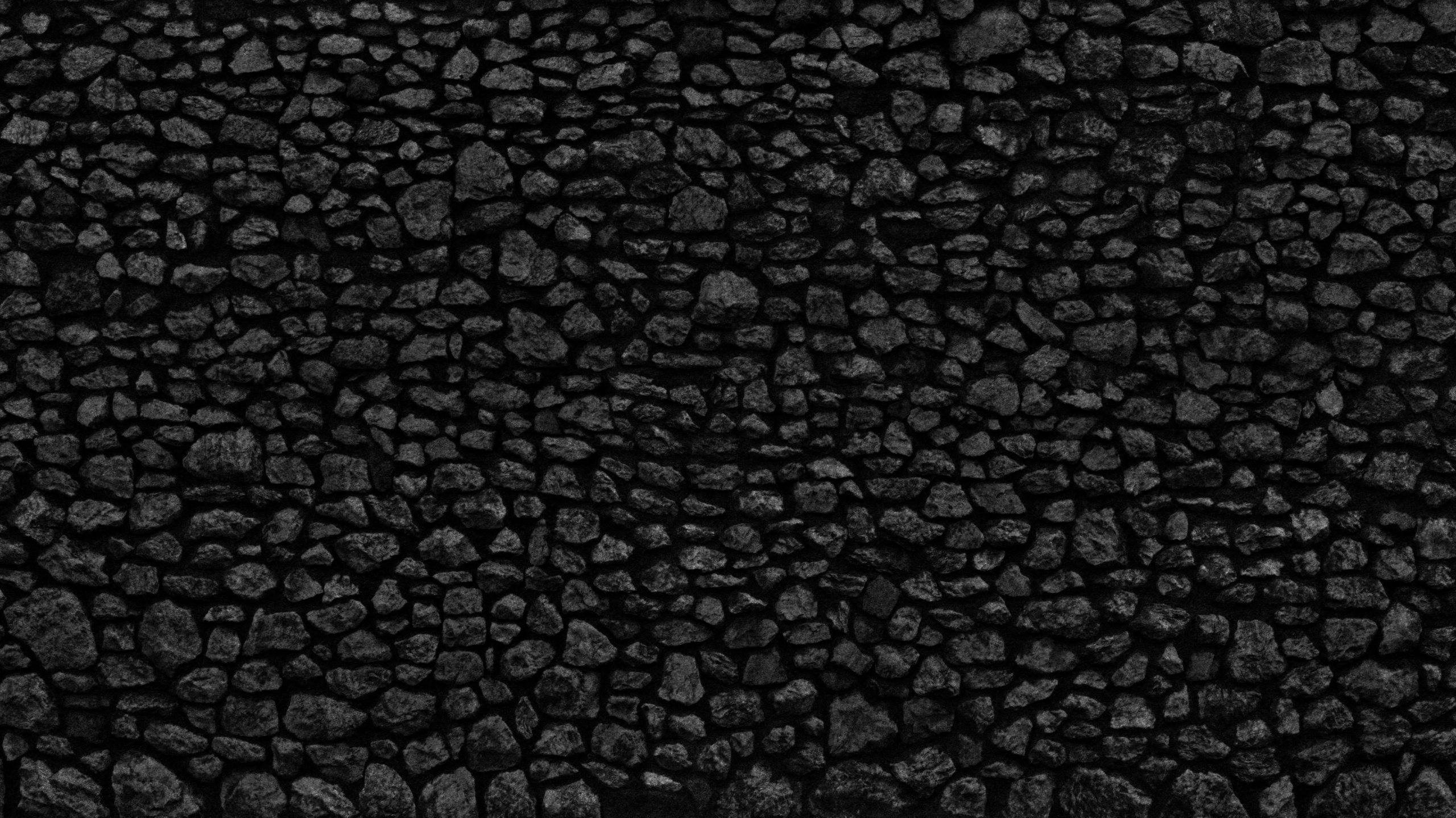 石壁, 黑色和白色的, 砖, 黑色的, 单色模式 壁纸 2560x1440 允许