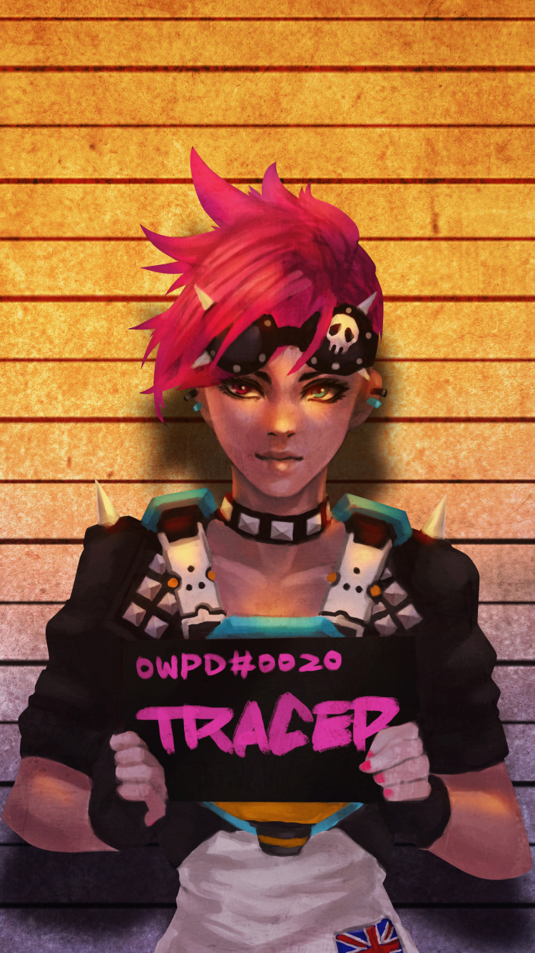 Lena Oxton, Overwatch, Sombra, Pink, Anime. Wallpaper in 750x1334 Resolution