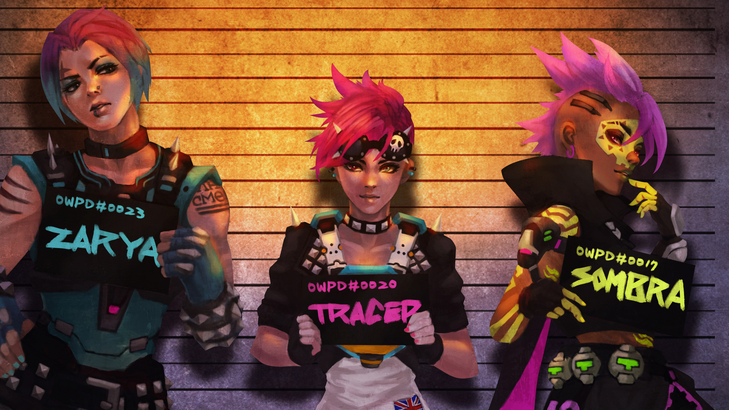 莉娜Oxton, 掩护, Sombra, 粉红色, 团队 壁纸 2560x1440 允许