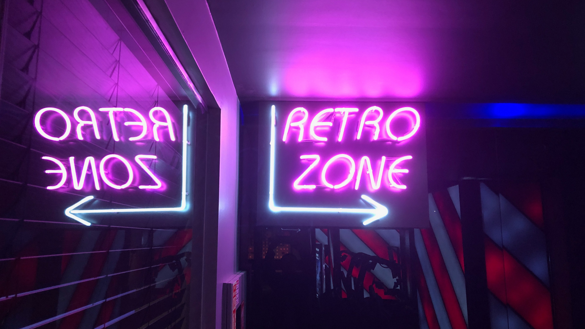 Visual Effect Lighting, Text, Neon Sign, Arrow, Sign. Wallpaper in 1920x1080 Resolution