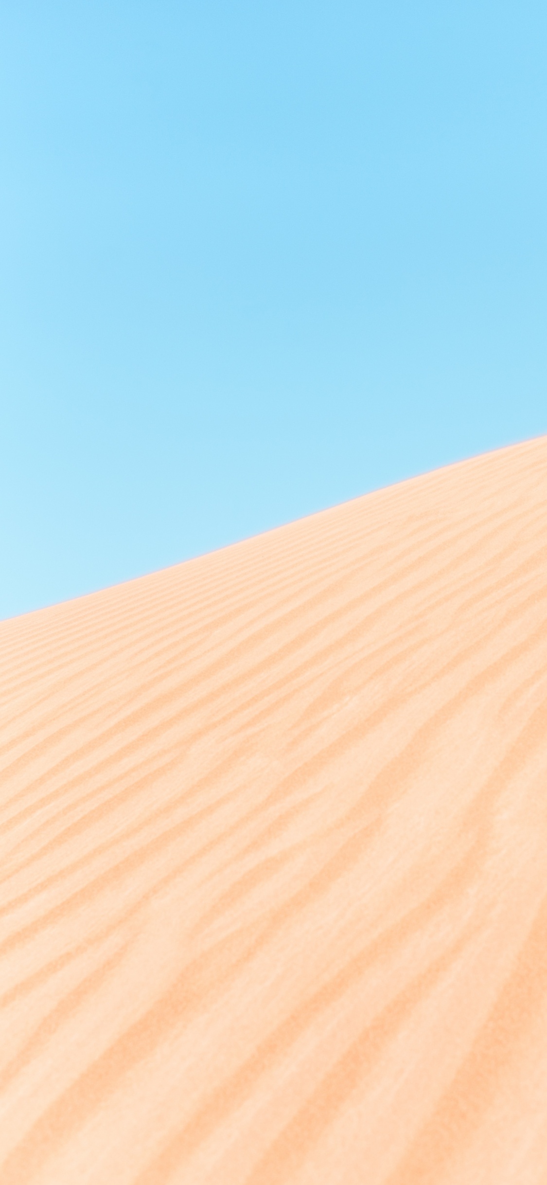 Sable Brun Sous Ciel Bleu Pendant la Journée. Wallpaper in 1125x2436 Resolution