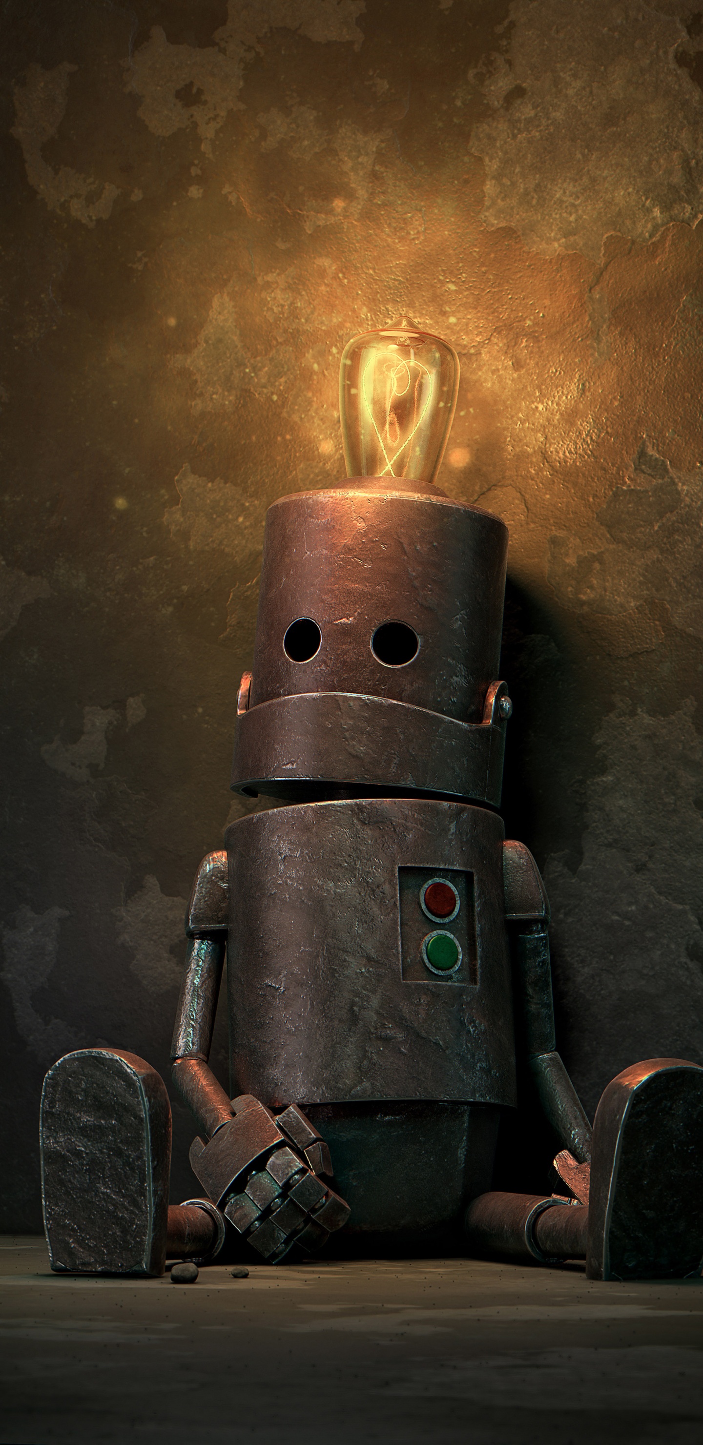 Robot, Arte, Ventana, Gas, Espacio. Wallpaper in 1440x2960 Resolution