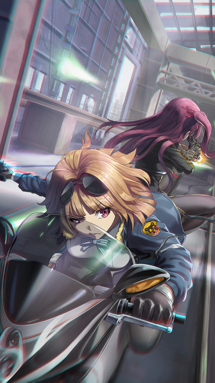 Frau im Schwarzen Und Weißen Langarmhemd Anime-Charakter. Wallpaper in 750x1334 Resolution