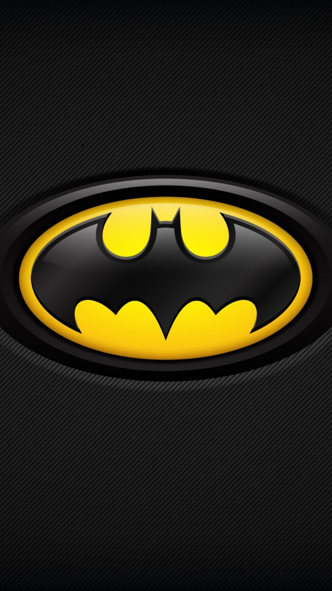 Schwarz-gelbes Batman-Logo. Wallpaper in 1080x1920 Resolution