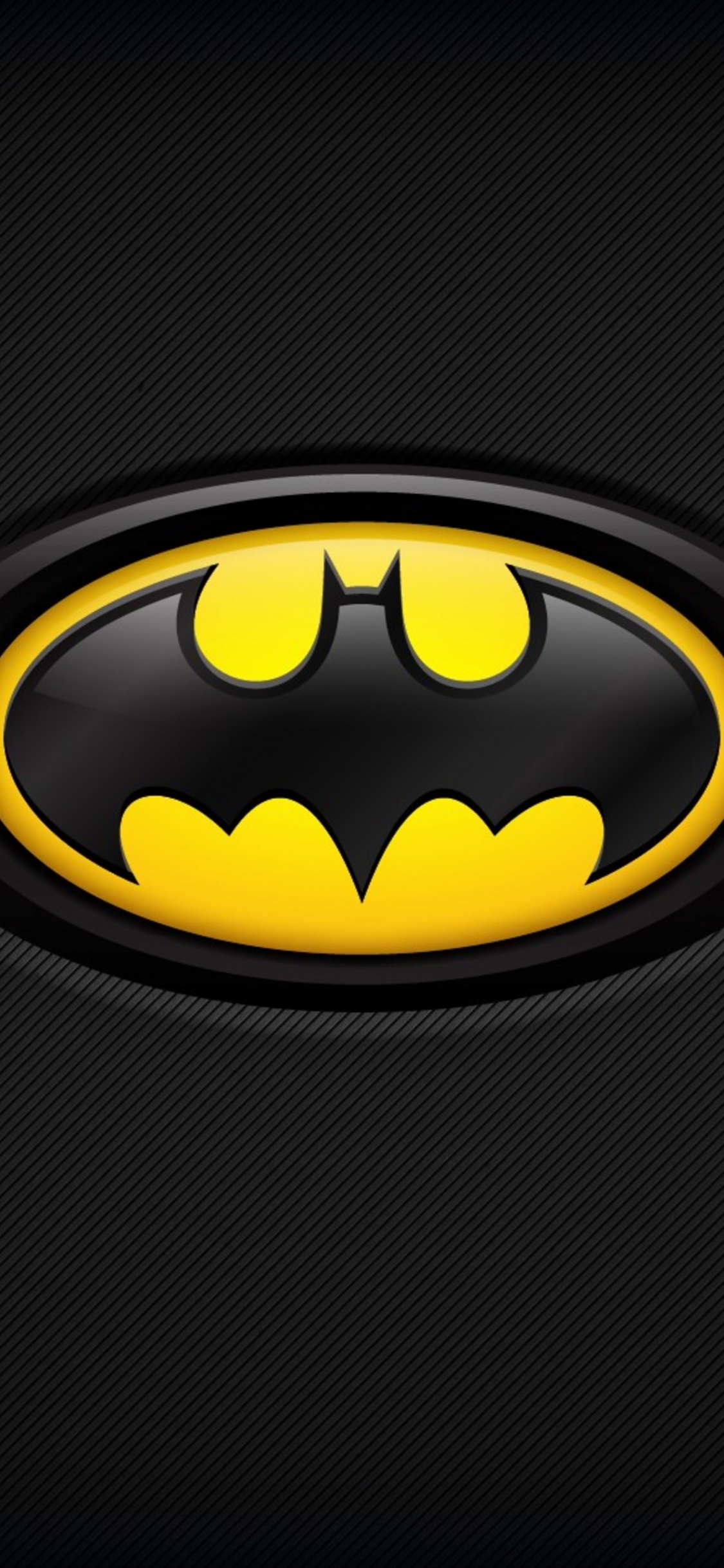 Schwarz-gelbes Batman-Logo. Wallpaper in 1125x2436 Resolution