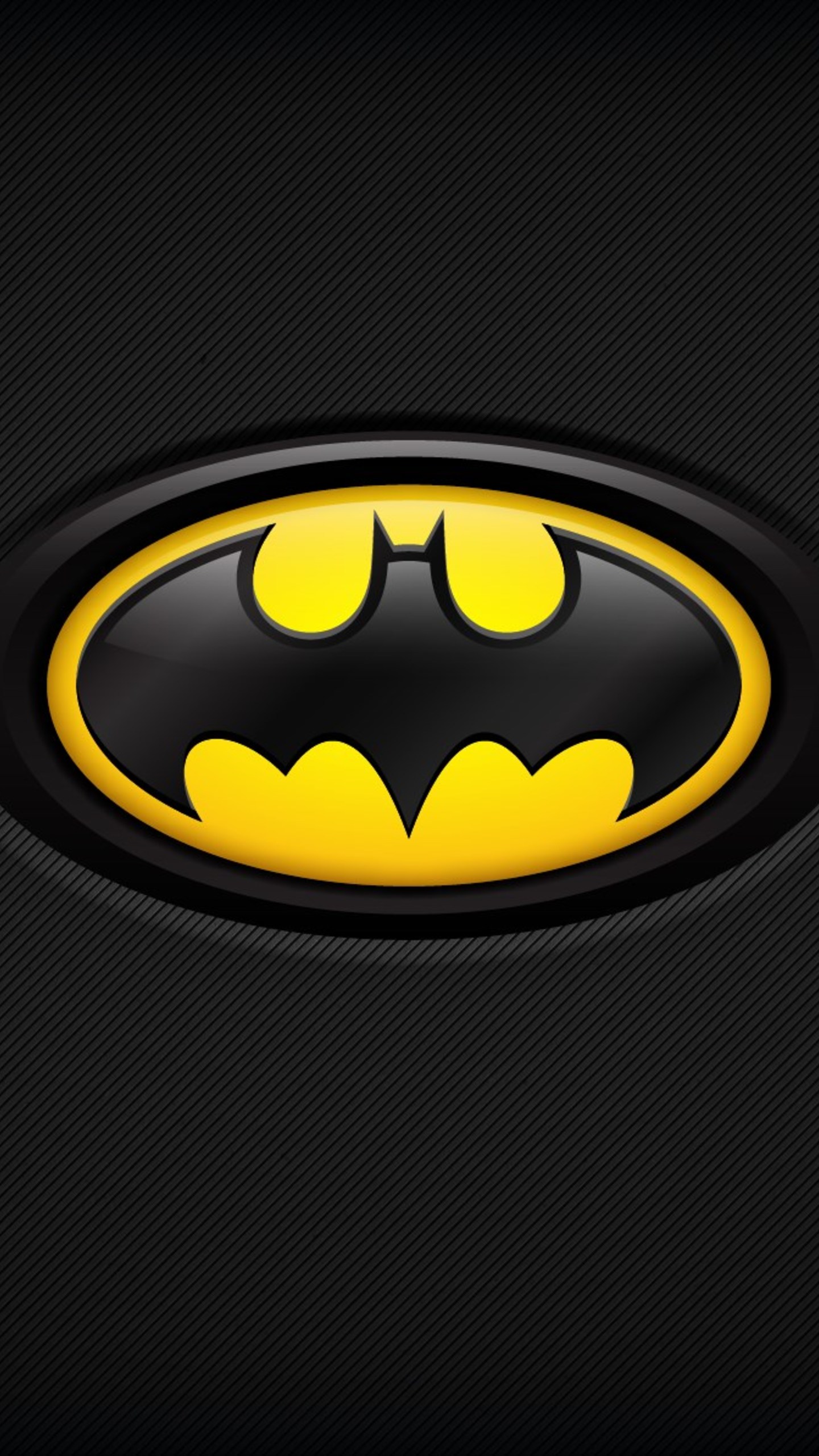 Schwarz-gelbes Batman-Logo. Wallpaper in 1440x2560 Resolution