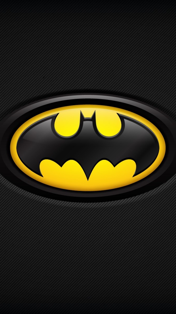 Schwarz-gelbes Batman-Logo. Wallpaper in 720x1280 Resolution