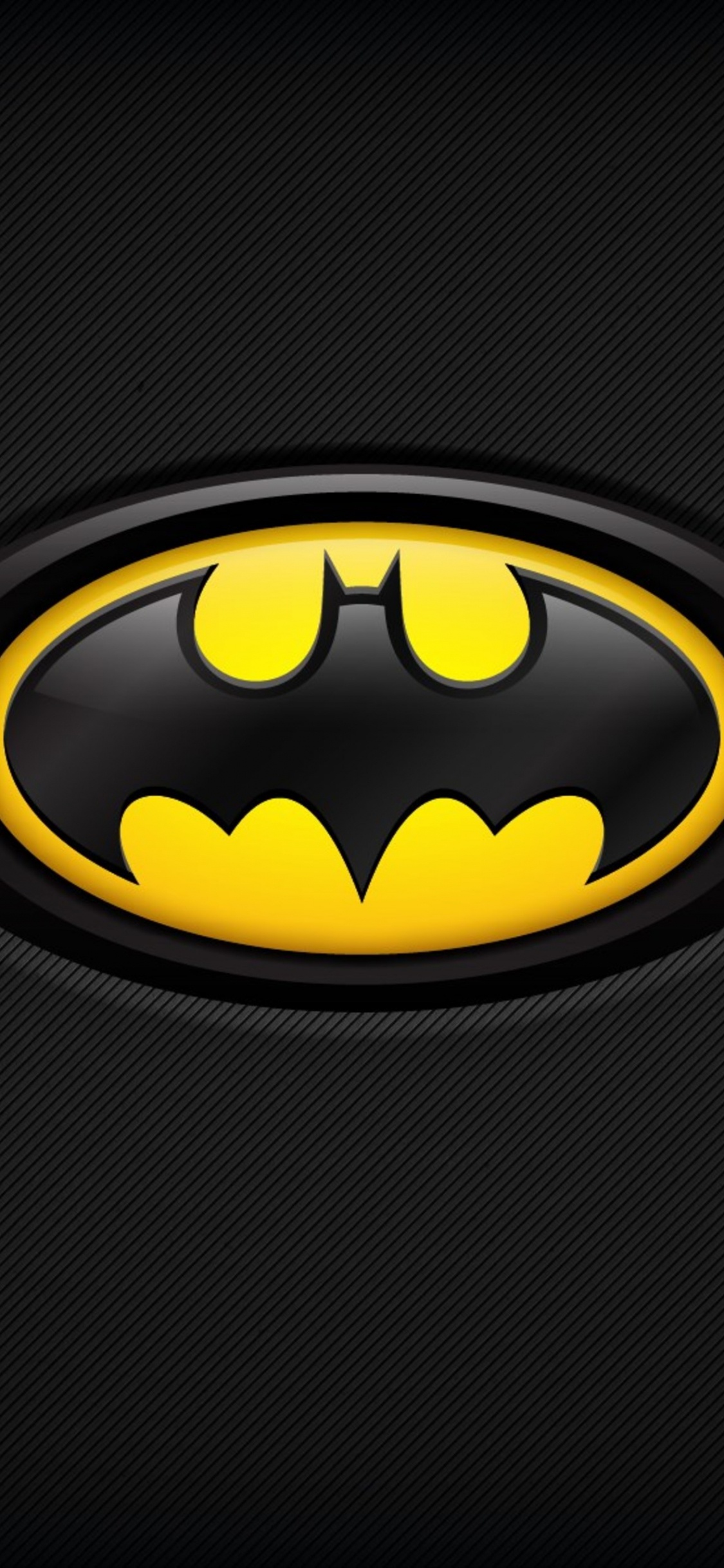 Logo Batman Noir et Jaune. Wallpaper in 1125x2436 Resolution