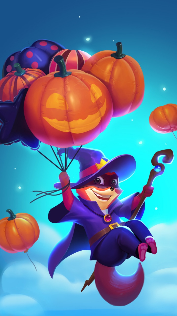 Halloween, Cartoon, Licht, Blau, Azure. Wallpaper in 720x1280 Resolution