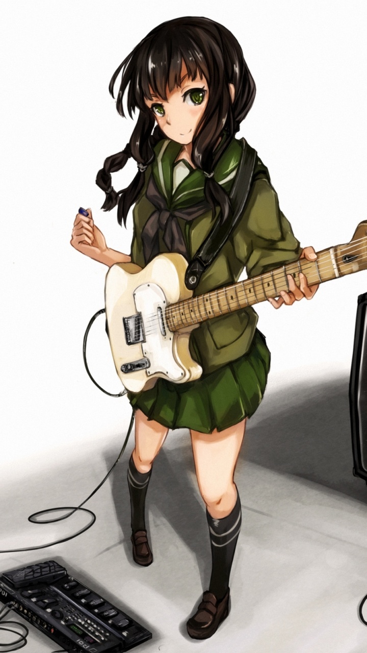 Woman Playing Guitar While Singing. Wallpaper in 720x1280 Resolution