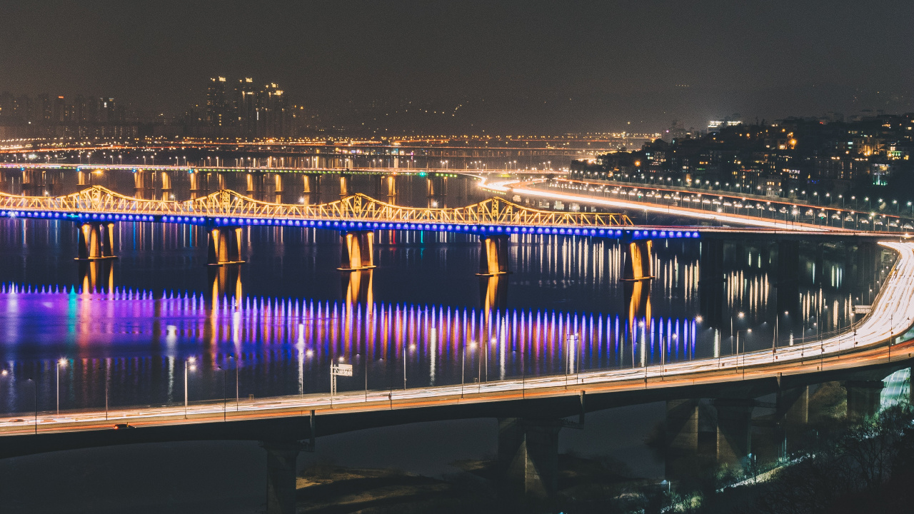 City Lights During Night Time. Wallpaper in 1280x720 Resolution