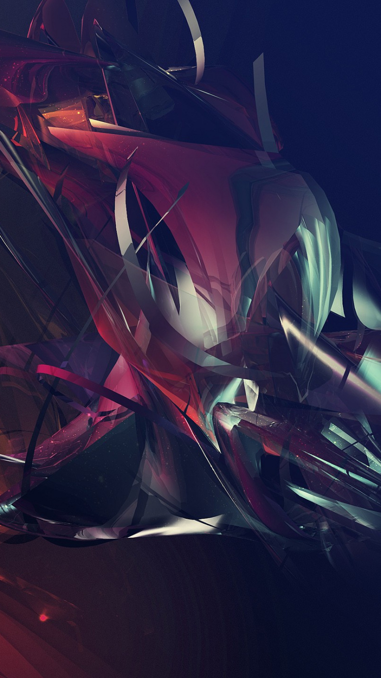 Pintura Abstracta Roja y Azul. Wallpaper in 750x1334 Resolution