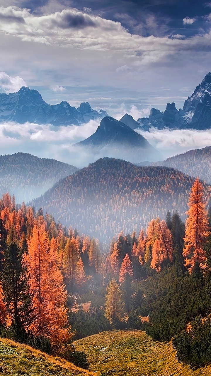 Nature, Mountainous Landforms, Mountain, Natural Landscape, Tree. Wallpaper in 720x1280 Resolution