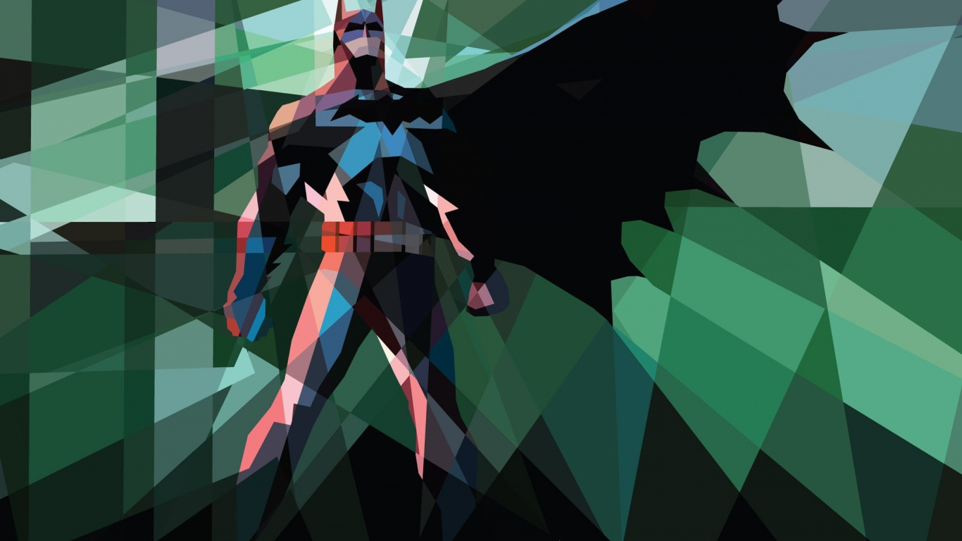 Woman in Blue and Red Dress Standing on Green and Black Abstract Painting. Wallpaper in 1366x768 Resolution