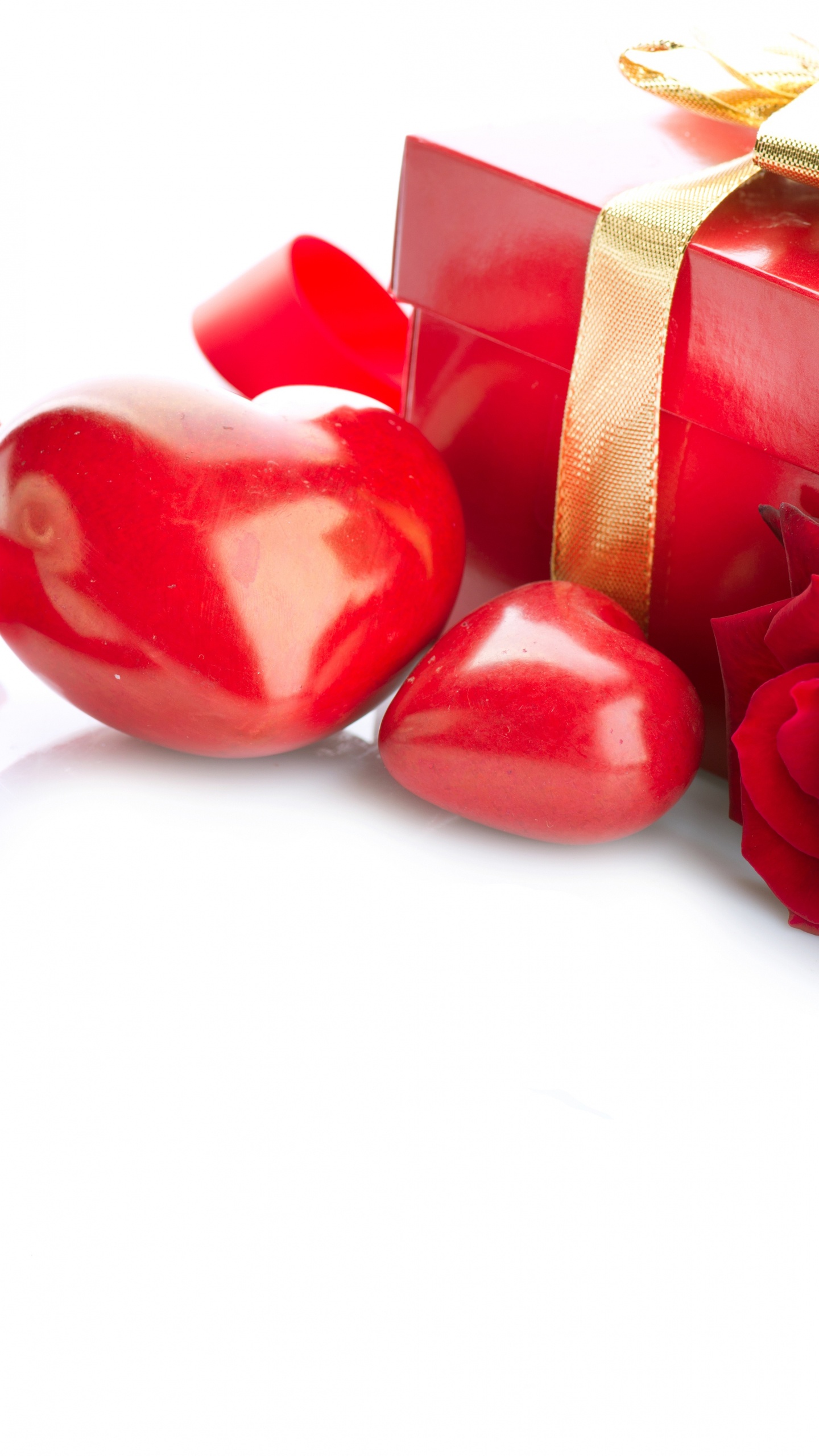 Valentines Day, Heart, Rose, Flower, Gift. Wallpaper in 1440x2560 Resolution