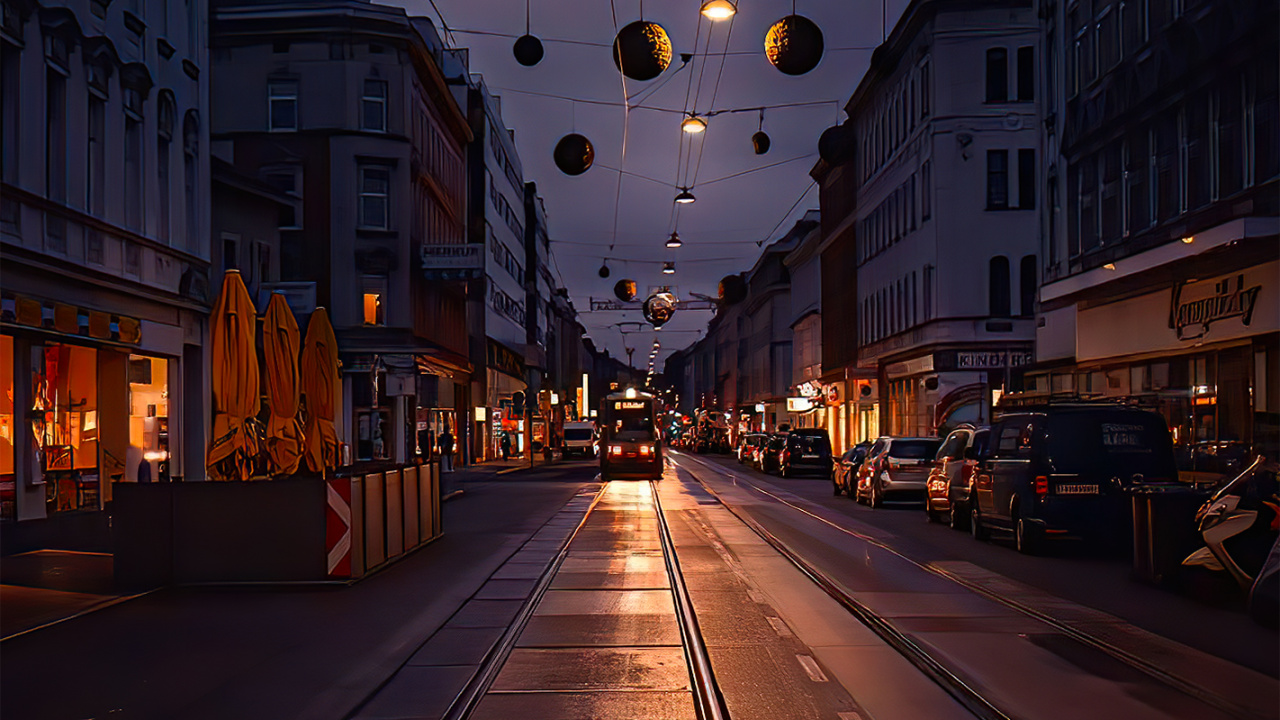 Gebäude, Atmosphäre, Fenster, Fahrbahn, Infrastruktur. Wallpaper in 1280x720 Resolution