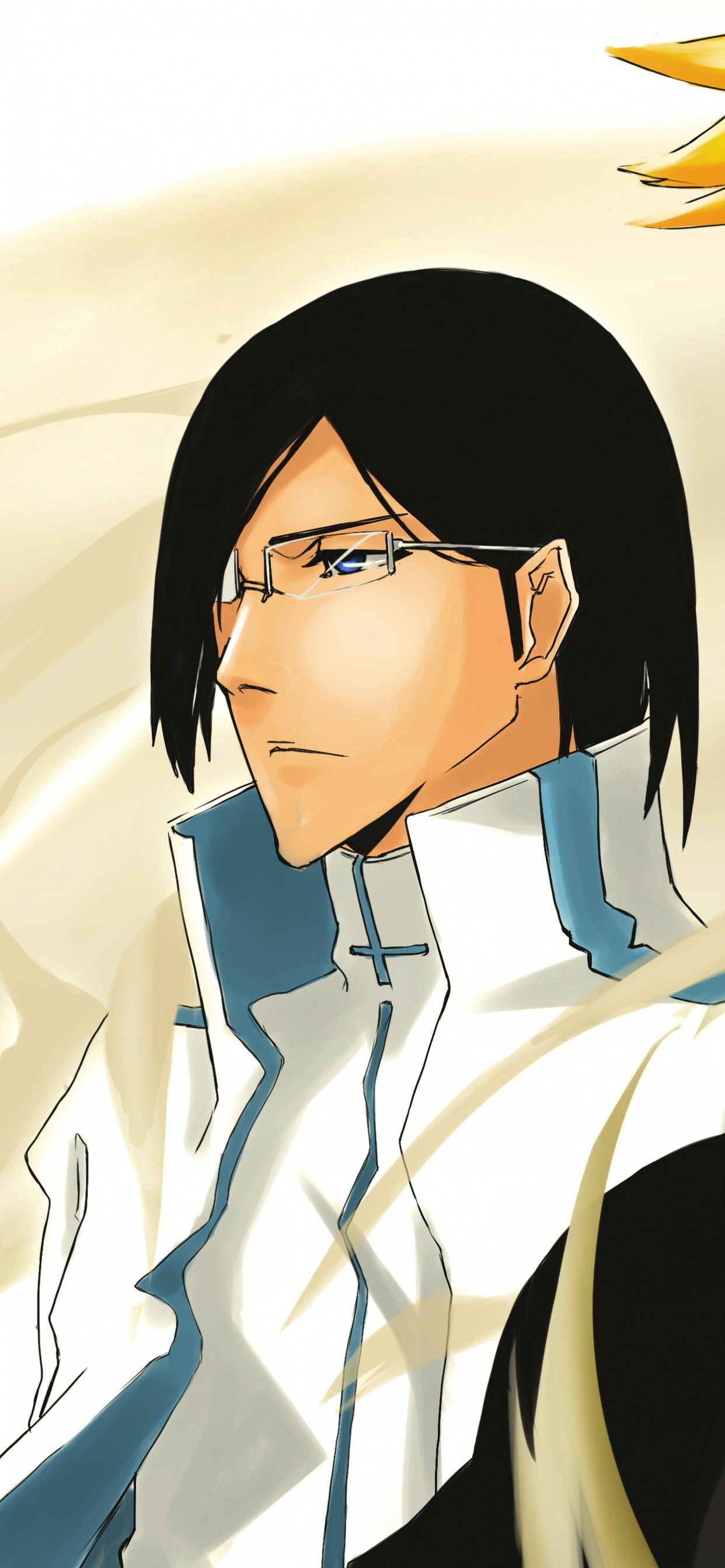 Schwarzhaariger Männlicher Anime-Charakter. Wallpaper in 1242x2688 Resolution