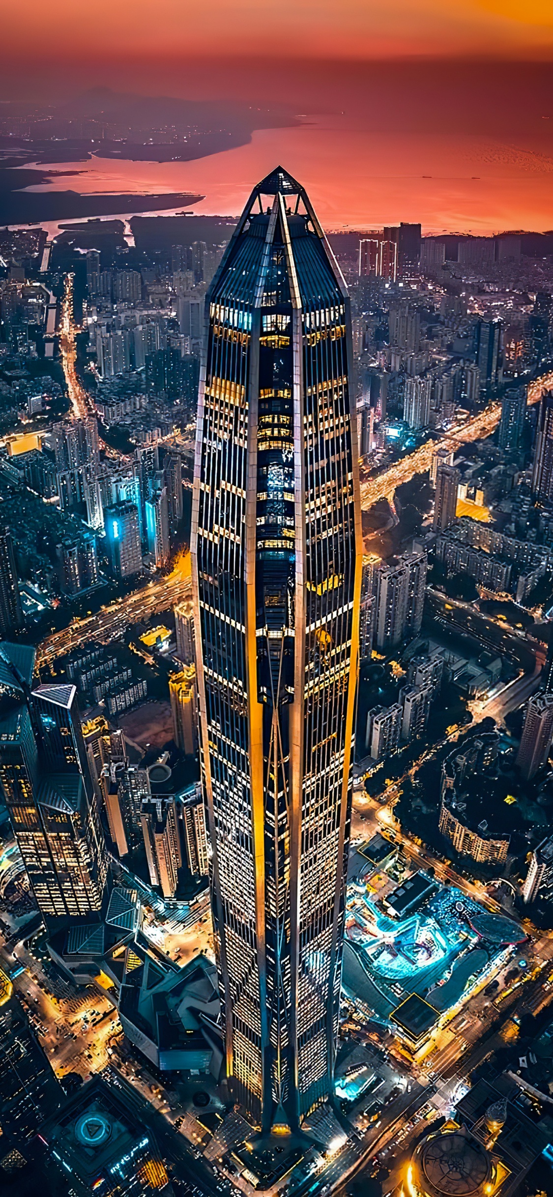 Edificio, Ambiente, Torre, Luz, Azul. Wallpaper in 1125x2436 Resolution