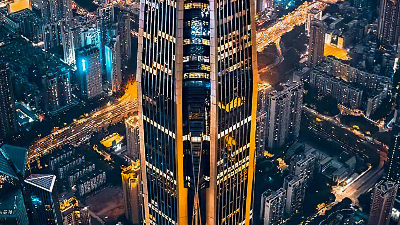 Edificio, Ambiente, Torre, Luz, Azul. Wallpaper in 1366x768 Resolution