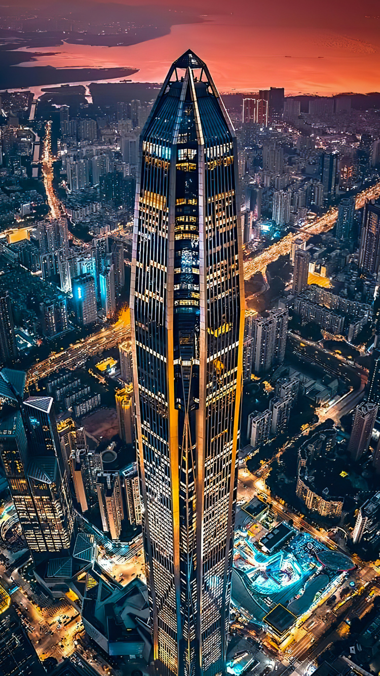 Edificio, Ambiente, Torre, Luz, Azul. Wallpaper in 750x1334 Resolution