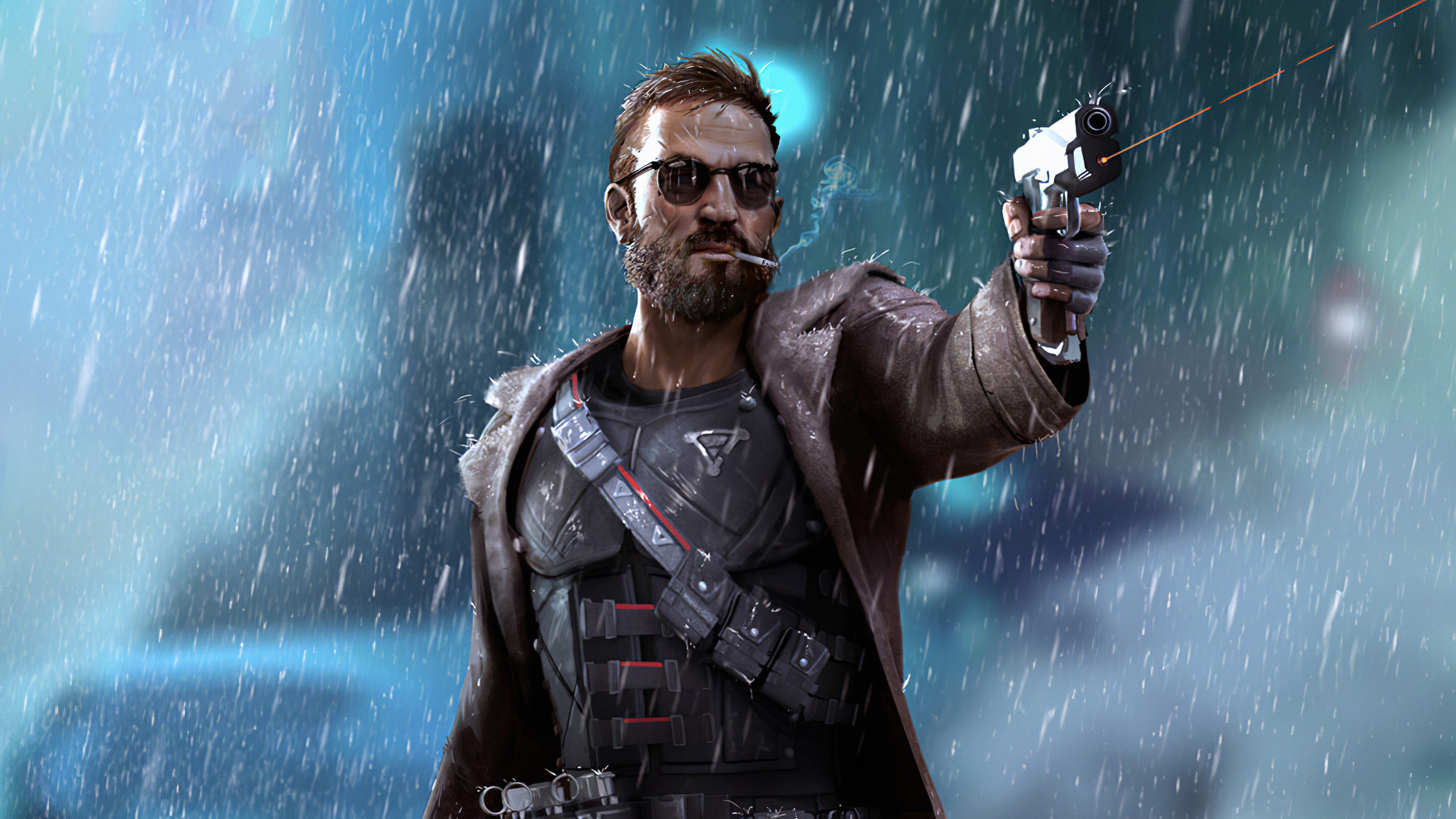 Killer Man, Killerman, Digital Art, Hair, Glove. Wallpaper in 2560x1440 Resolution