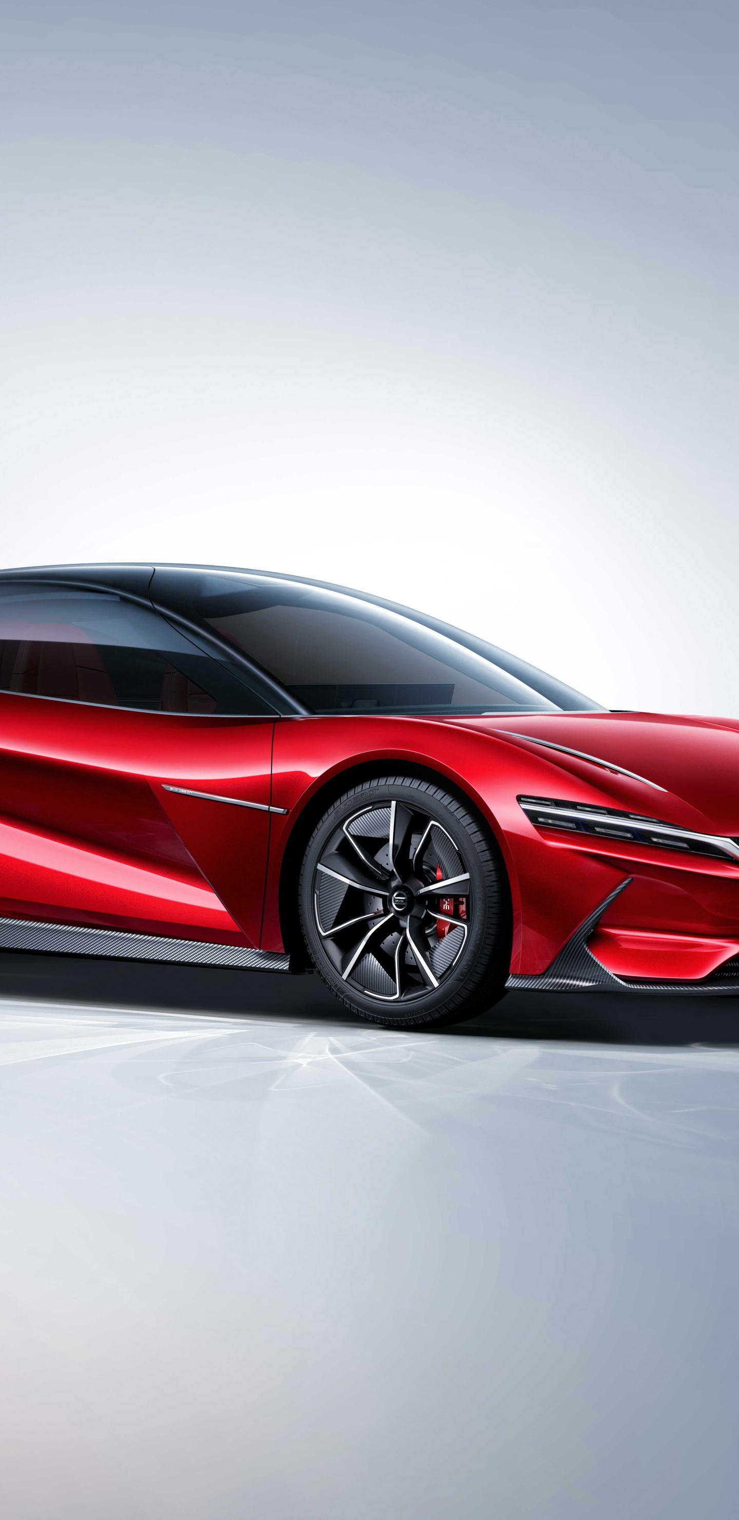 Red Ferrari 458 Italia on White Background. Wallpaper in 1440x2960 Resolution