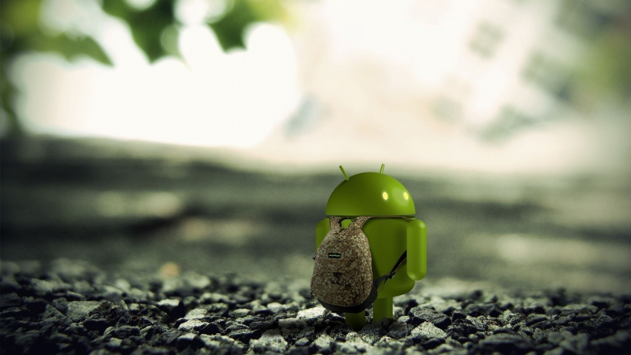 Figurine Grenouille Verte Sur Rocher Gris. Wallpaper in 1280x720 Resolution