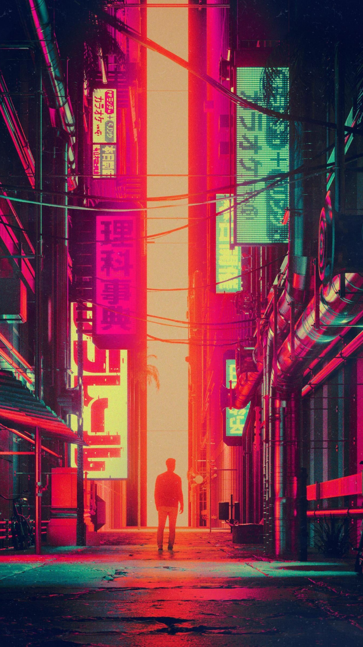 Ästhetische Dystopie, Cyberpunk 2077, Ästhetik, Dystopia, Kunst. Wallpaper in 750x1334 Resolution