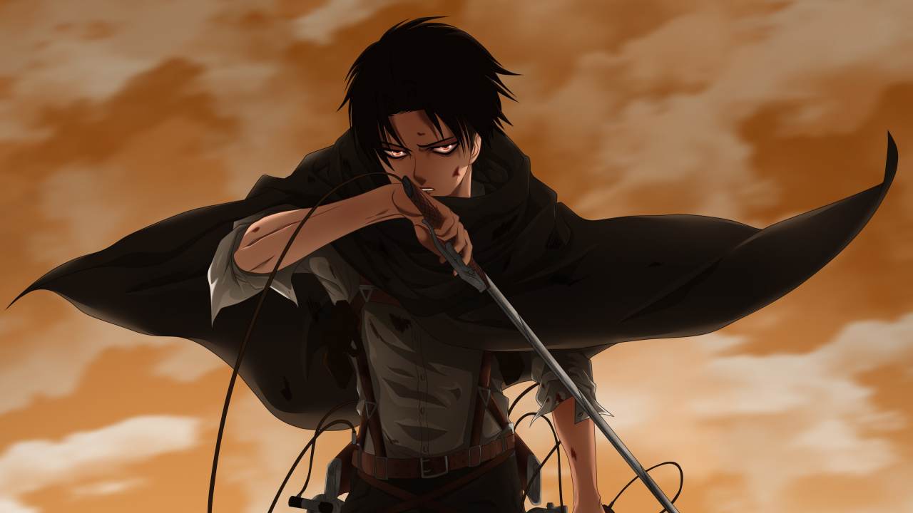 攻击的巨人, Levi, 笠阿克曼, Eren Yeager, 虚构的人物 壁纸 1280x720 允许