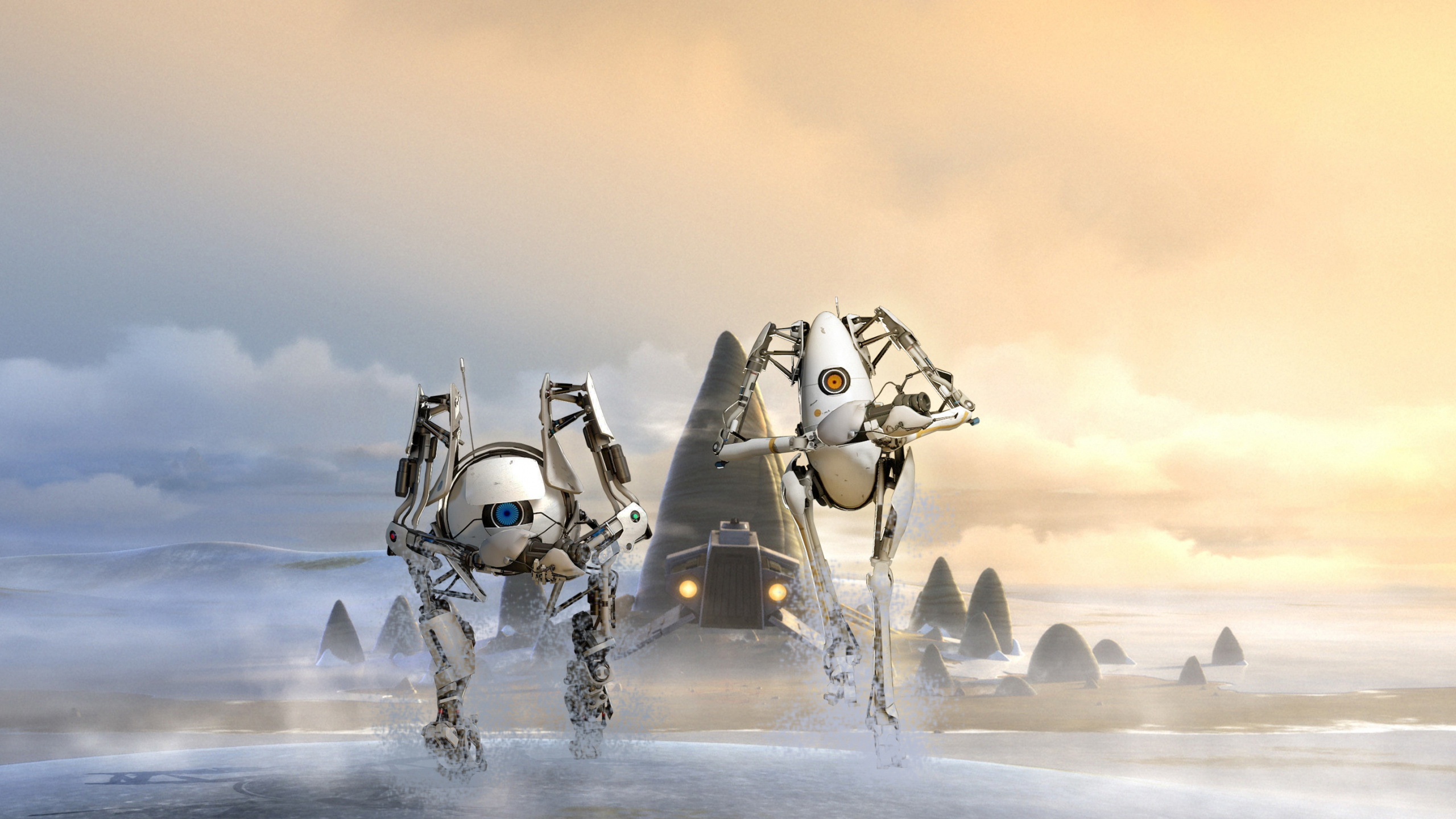 Portal 2, Portail, Robot, Machine, Pac Man. Wallpaper in 2560x1440 Resolution
