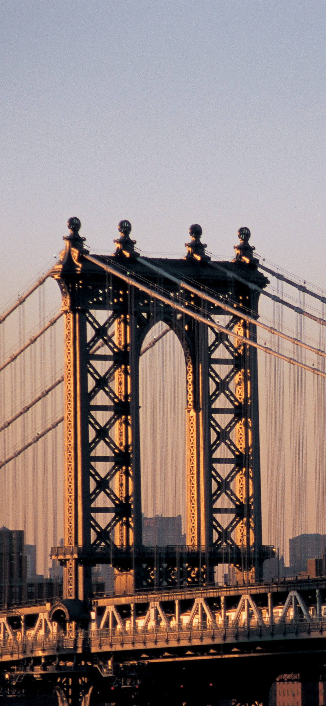 布鲁克林大桥, 曼哈顿大桥, 有线桥, 里程碑, 城市 壁纸 1125x2436 允许