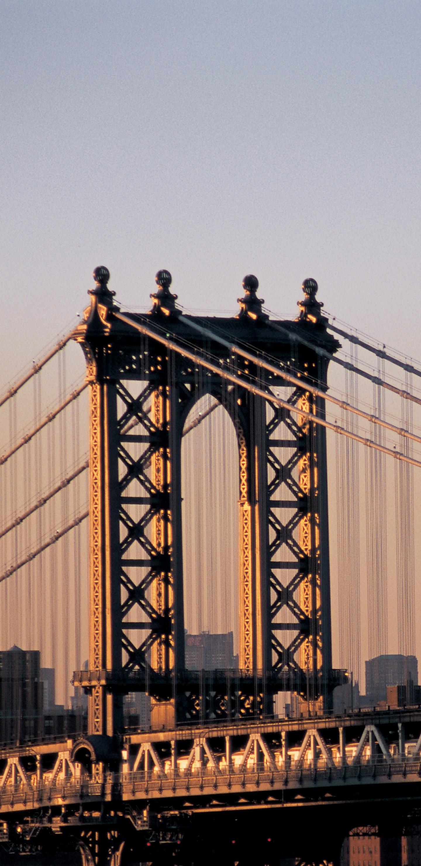 布鲁克林大桥, 曼哈顿大桥, 有线桥, 里程碑, 城市 壁纸 1440x2960 允许